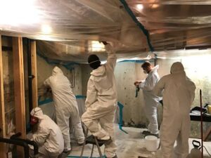911 Restoration Mold Removal Crew Working OnSite